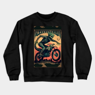 Green Monster riding Dirt bike Crewneck Sweatshirt